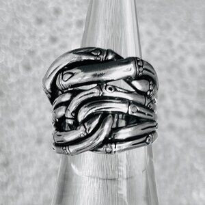 John Hardy Sterling Silver Bamboo Woven Ring – Size 7
